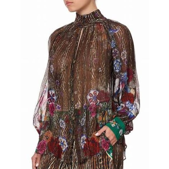 Camilla 'MYTHICAL CREATURES' Chiffon Silk Blouse - Picture 3 of 10